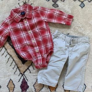 Baby Gap Collared Onesie + Khaki Pant